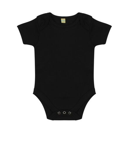 Short Sleeve Baby Bodysuit, Black, 0-3, Larkwood