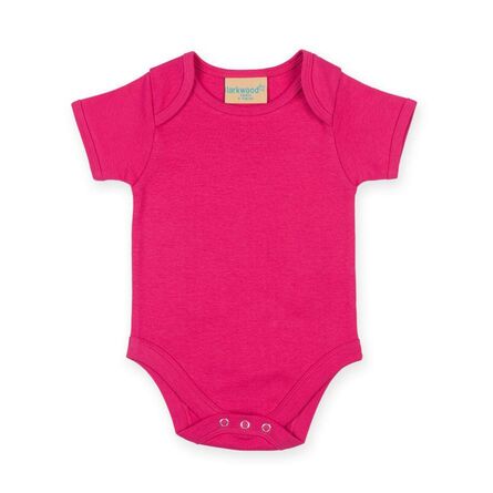Short Sleeve Baby Bodysuit, Fuchsia, 0-3, Larkwood