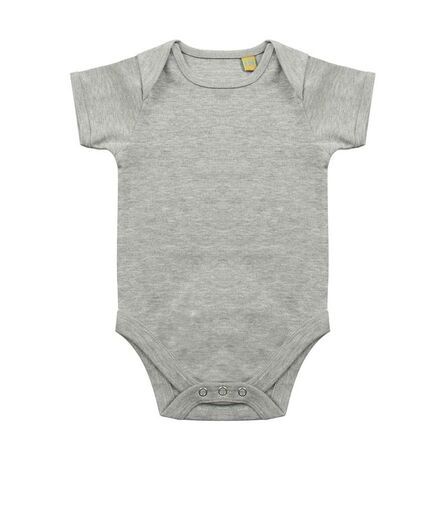 Short Sleeve Baby Bodysuit, Heather Grey, 0-3, Larkwood