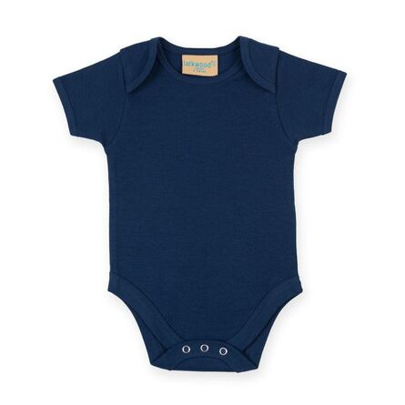 Short Sleeve Baby Bodysuit, Navy, 0-3, Larkwood