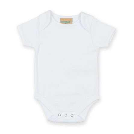 Short Sleeve Baby Bodysuit, White, 0-3, Larkwood