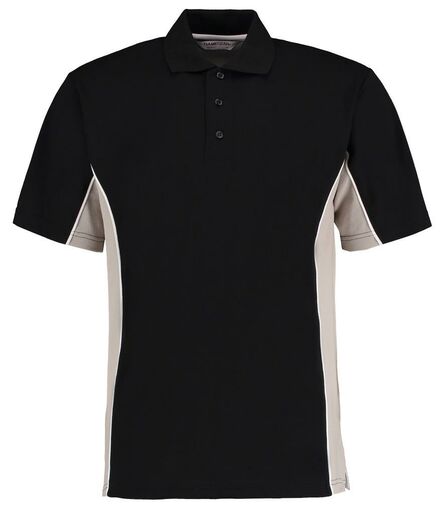 Track Poly/Cotton Piqué Polo Shirt, Black/Grey, 3XL, Kustom Kit