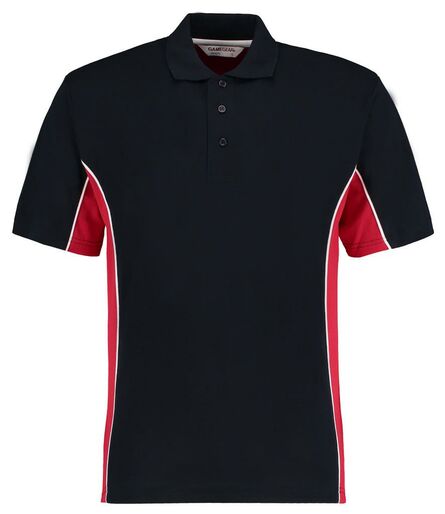 Track Poly/Cotton Piqué Polo Shirt, Navy/Red, 3XL, Kustom Kit