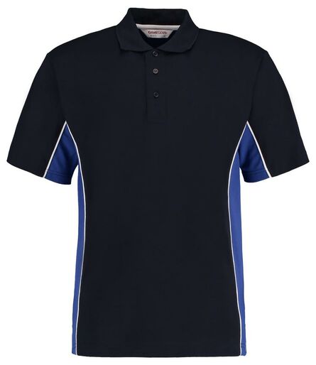 Track Poly/Cotton Piqué Polo Shirt, Navy/Royal Blue, 3XL, Kustom Kit