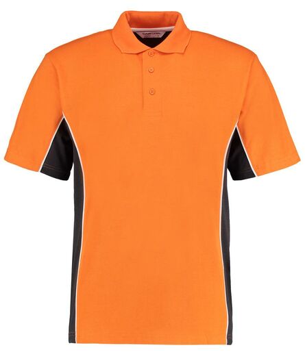 Track Poly/Cotton Piqué Polo Shirt, Orange/Graphite Grey, 3XL, Kustom Kit