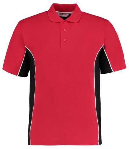 Track Poly/Cotton Piqué Polo Shirt, Red/Black, 3XL, Kustom Kit