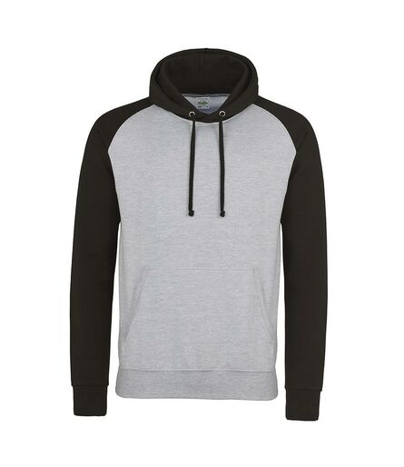 AWDis Baseball Hoodie, Heather Grey/Jet Black, L, Just Hoods