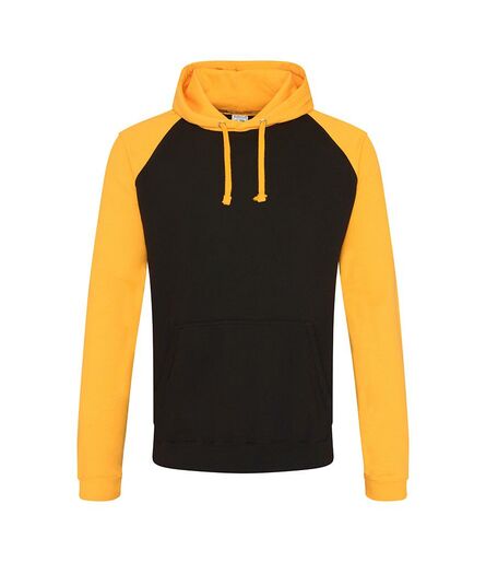 AWDis Baseball Hoodie, Jet Black/Gold, L, Just Hoods