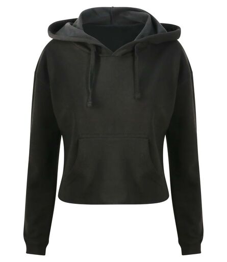 AWDis Ladies Cropped Hoodie, Jet Black, L, Just Hoods