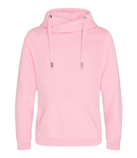 AWDis Cross Neck Hoodie, Baby Pink, L, Just Hoods