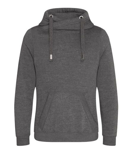 AWDis Cross Neck Hoodie, Charcoal, L, Just Hoods