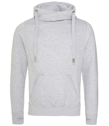 AWDis Cross Neck Hoodie, Heather Grey, L, Just Hoods