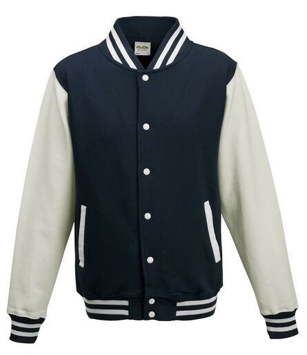 AWDis Varsity Jacket, Oxford Navy/White, L, Just Hoods