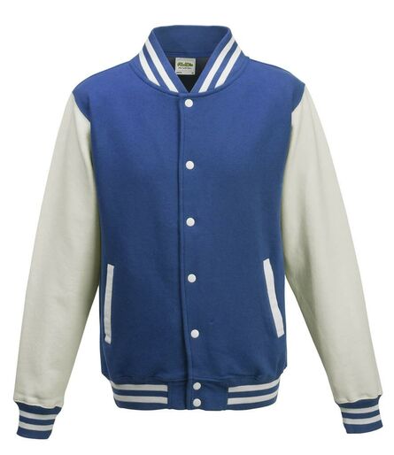 AWDis Varsity Jacket, Royal Blue/White, L, Just Hoods
