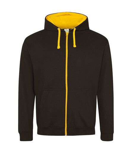 AWDis Varsity Zoodie, Jet Black/Gold, L, Just Hoods