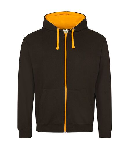 AWDis Varsity Zoodie, Jet Black/Orange Crush, L, Just Hoods