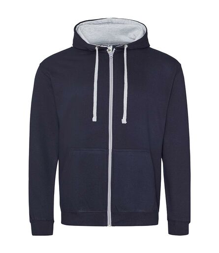 AWDis Varsity Zoodie, New French Navy/Heather Grey, L, Just Hoods