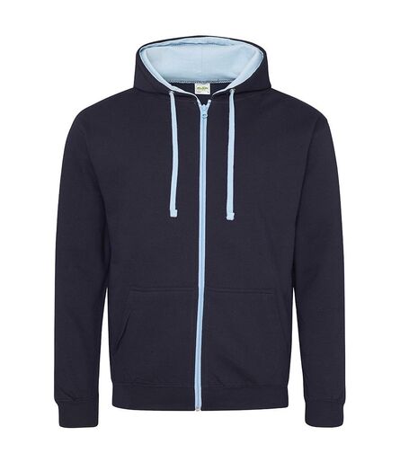 AWDis Varsity Zoodie, New French Navy/Sky Blue, L, Just Hoods