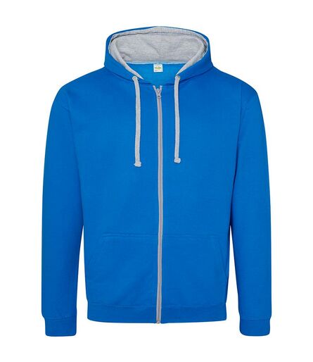 AWDis Varsity Zoodie, Sapphire Blue/Heather Grey, L, Just Hoods