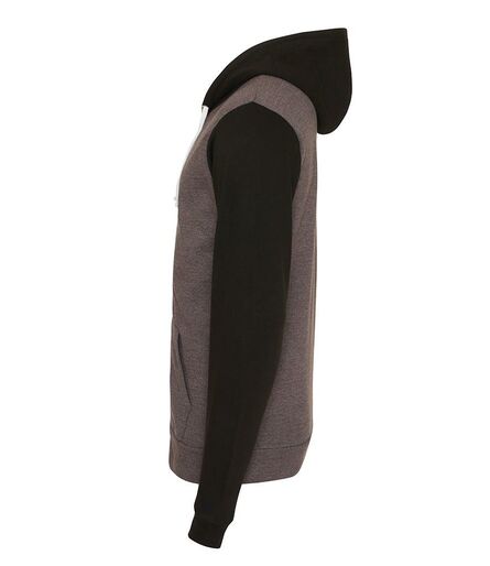 AWDis Retro Contrast Zoodie, Charcoal/Jet Black, L, Just Hoods
