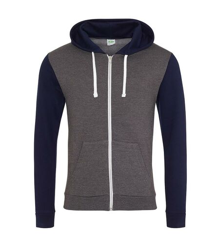 AWDis Retro Contrast Zoodie, Charcoal/Navy, L, Just Hoods