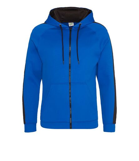 AWDis Contrast Sports Polyester Zoodie, Royal Blue/Jet Black, 3XL, Just Hoods