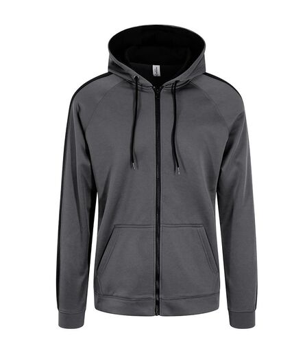 AWDis Contrast Sports Polyester Zoodie, Steel Grey/Jet Black, 3XL, Just Hoods