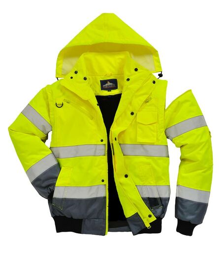 3-in-1 Hi-Vis Bomber Jacket, Yellow/Navy, L, Portwest