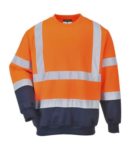 Hi-Vis Two Tone Sweatshirt, Orange/Navy, L, Portwest
