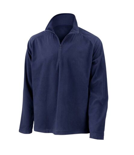 Zip Neck Micro Fleece, Navy, 3XL, Result Core