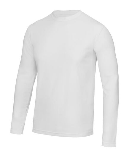 AWDis Cool Long Sleeve Wicking T-Shirt, Arctic White, L, Just Cool