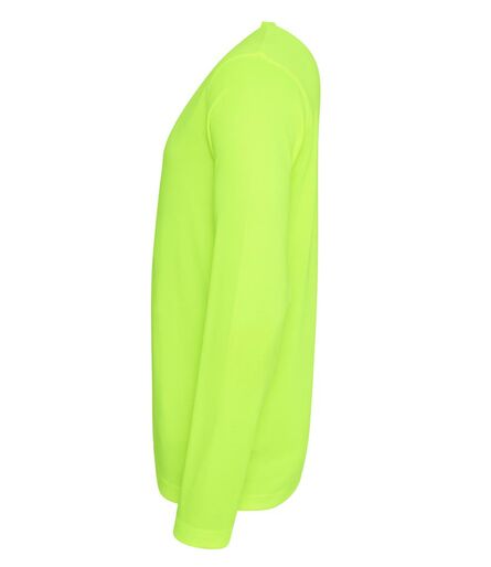 AWDis Cool Long Sleeve Wicking T-Shirt, Electric Yellow, L, Just Cool
