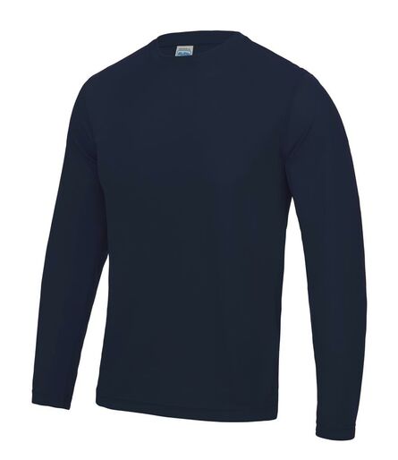AWDis Cool Long Sleeve Wicking T-Shirt, French Navy, L, Just Cool