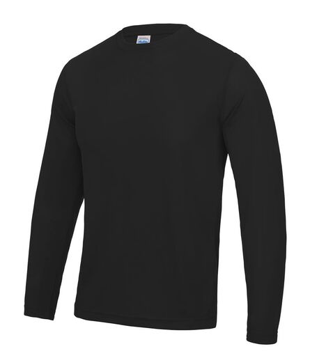 AWDis Cool Long Sleeve Wicking T-Shirt, Jet Black, L, Just Cool