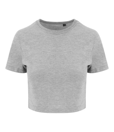 AWDis Ladies Tri-Blend Cropped T-Shirt, Heather Grey, L, Just Ts