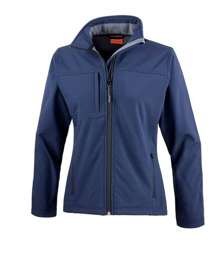 Ladies Classic Soft Shell Jacket, Navy, L/14, Result