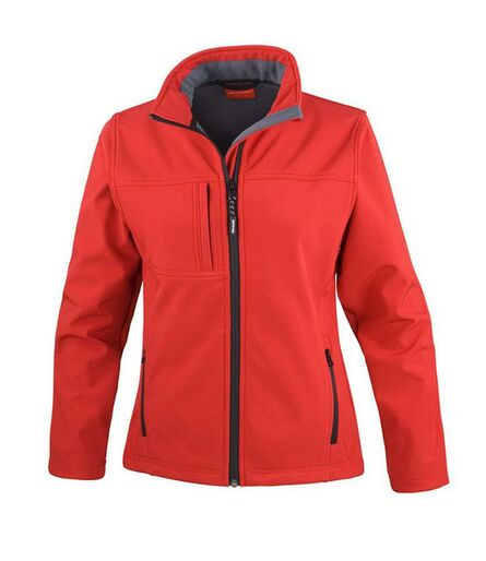 Ladies Classic Soft Shell Jacket, Red, L/14, Result