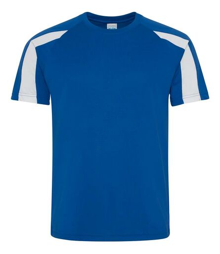 AWDis Cool Contrast Wicking T-Shirt, Royal Blue/Arctic White, L, Just Cool