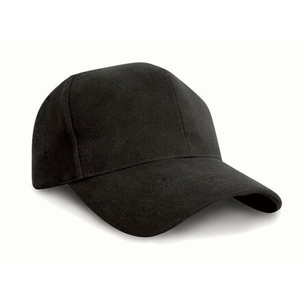 Result Pro-Style Heavy Brushed Cotton Cap, Black, ONE, Result Headwear