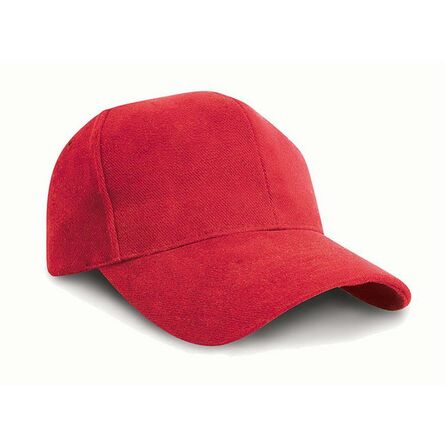 Result Pro-Style Heavy Brushed Cotton Cap, Red, ONE, Result Headwear