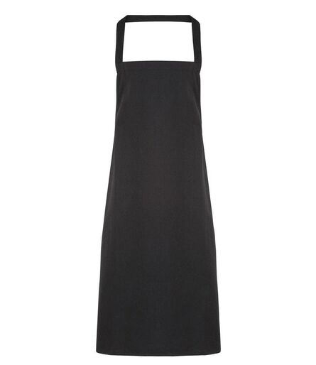 Organic Cotton Bib Apron, Black, ONE, Premier