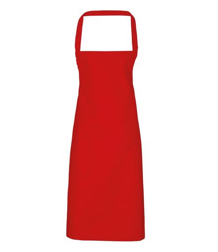 Organic Cotton Bib Apron, Red, ONE, Premier