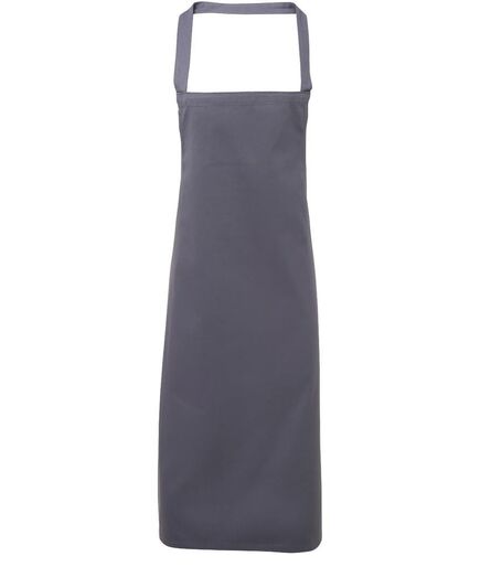 Organic Cotton Bib Apron, Steel, ONE, Premier