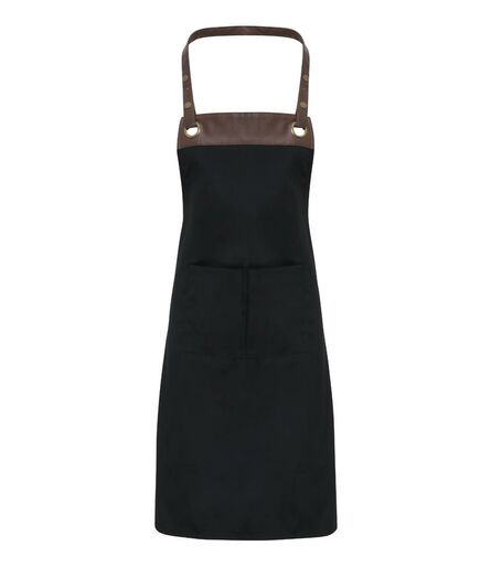 Espresso Bib Apron, Black/Brown, ONE, Premier