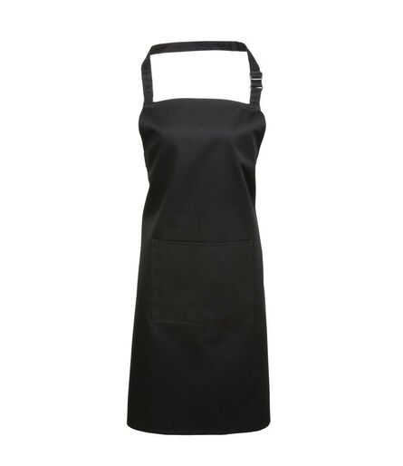 'Colours' Bib Apron with Pocket, Black, ONE, Premier