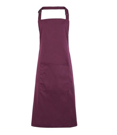'Colours' Bib Apron with Pocket, Aubergine, ONE, Premier