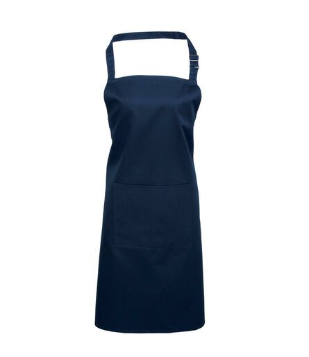 'Colours' Bib Apron with Pocket, Navy, ONE, Premier