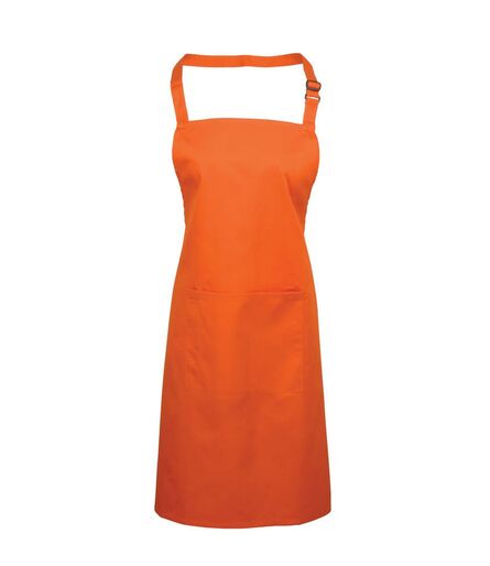 'Colours' Bib Apron with Pocket, Orange, ONE, Premier