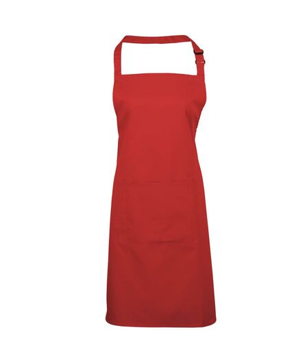 'Colours' Bib Apron with Pocket, Red, ONE, Premier