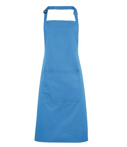 'Colours' Bib Apron with Pocket, Sapphire Blue, ONE, Premier